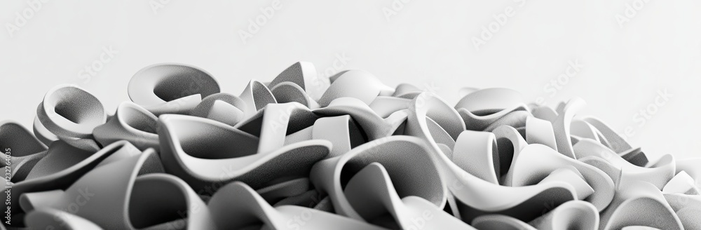 Obraz premium A plane filled with countless question marks, shown in an original 3D illustration