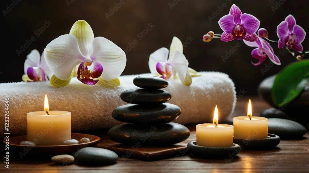 spa still life with orchid spa still life with orchid