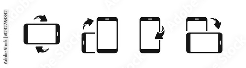 Phone screen rotation icons. Arrows showing screen orientation