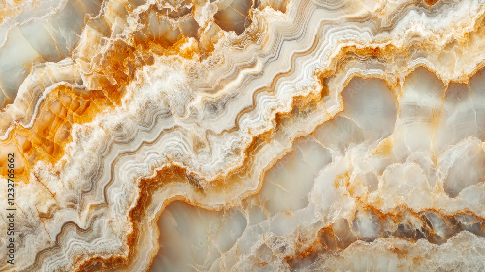 Obraz premium Natural onyx stone showing beautiful orange and brown patterns in a smooth surface suitable for decor and design