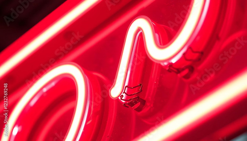 Close-up of a glowing neon sign in the dark