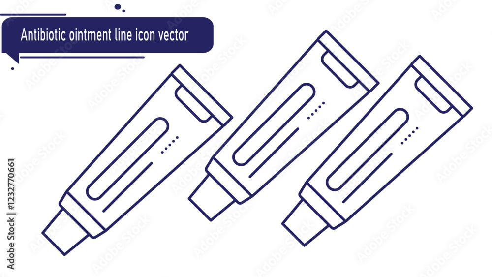 Antibiotic ointment line icon vector Antibiotic ointment line icon vector