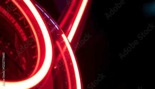 Close-up of a glowing neon sign in the dark
