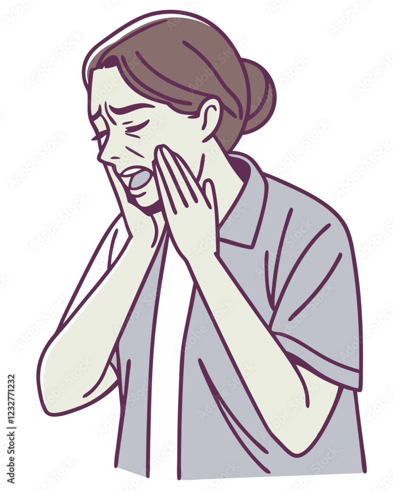 patient acute toothache after dentistry and use hands hold his mouth vector image, Isolated on white background.
patient acute toothache after dentistry and use hands hold his mouth vector image, Isolated on white background.