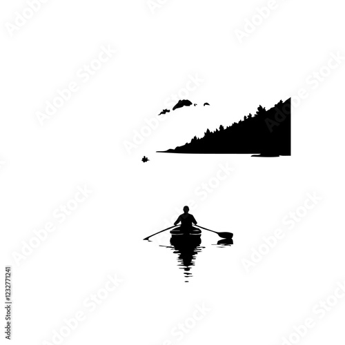 Canoeing Vector Logo Design