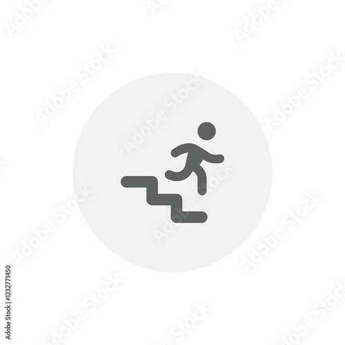 rushing down stairs icon sign vector