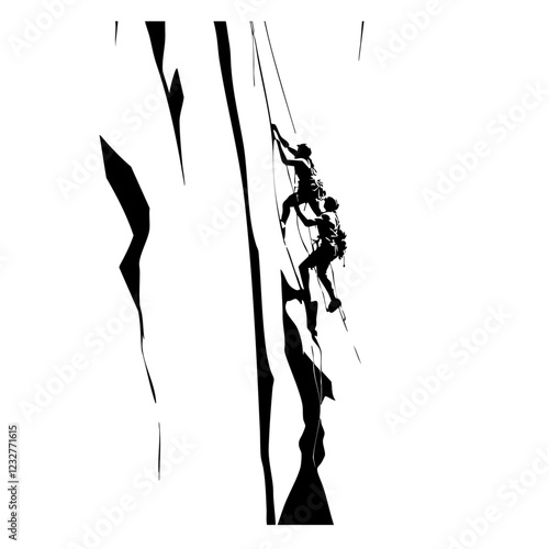 Rock Climbing Vector Logo Design