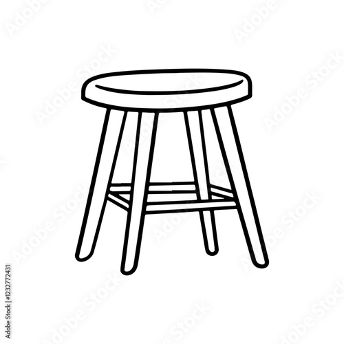 Round wood stool outline icon vector illustration design.