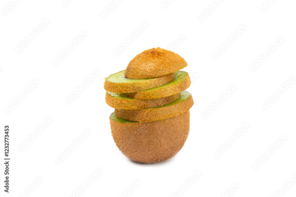 Kiwi isolated on white background. Whole fruit and slices pieces of kiwi on white background. fresh ripe juicy kiwi. Tropical fruit. Organic fruit. Kiwi isolated on white background. Whole fruit and slices pieces of kiwi on white background. fresh ripe juicy kiwi. Tropical fruit. Organic fruit.