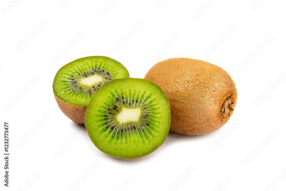 Kiwi isolated on white background. Whole fruit and slices pieces of kiwi on white background. fresh ripe juicy kiwi. Tropical fruit. Organic fruit. Kiwi isolated on white background. Whole fruit and slices pieces of kiwi on white background. fresh ripe juicy kiwi. Tropical fruit. Organic fruit.