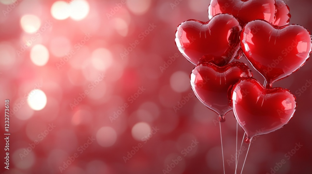 Heart-Shaped Balloons in Red - A Romantic Celebration Heart-Shaped Balloons in Red - A Romantic Celebration