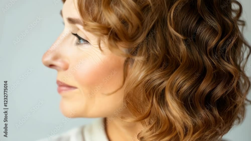 Portrait of a Smiling Woman with Curly Hair Portrait of a Smiling Woman with Curly Hair