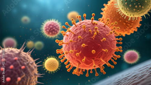 Visualization of virus and pollen particles floating in the air