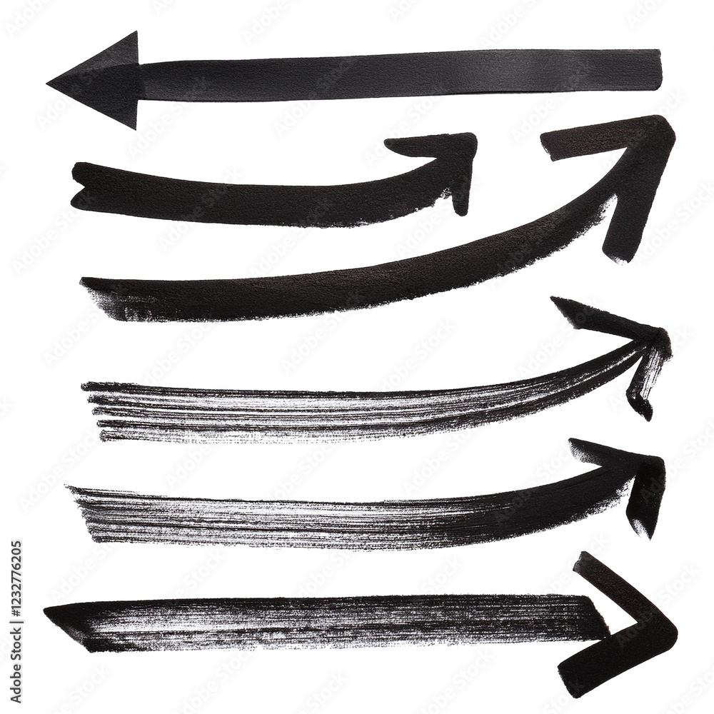 Set of black marker arrow isolated on white background, cut out Set of black marker arrow isolated on white background, cut out