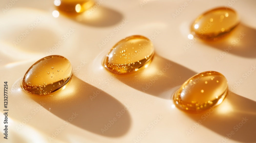 Golden Liquid Capsules: Luxurious Skincare Essence Golden Liquid Capsules: Luxurious Skincare Essence