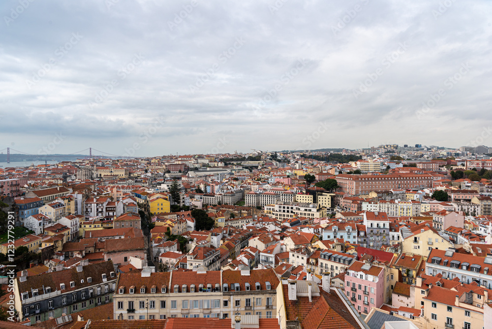 Panoramic view of central Lisbon