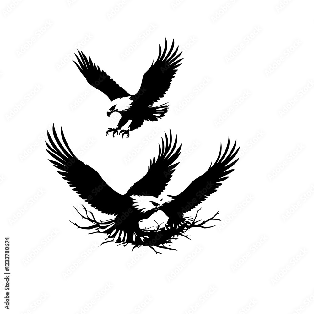Obraz premium Bald Eagles Vector Logo Design