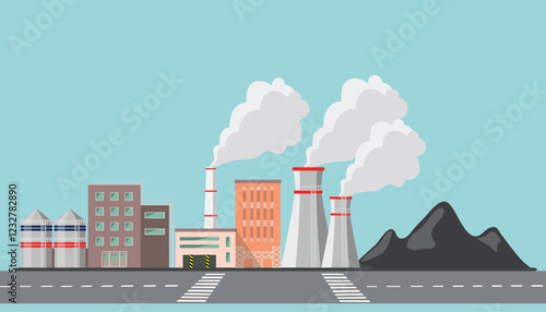 Fossil fuel power station, coal mining plant, industrial factory