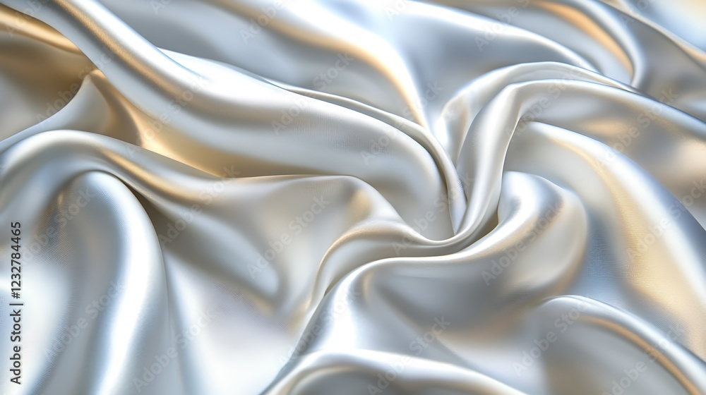 Obraz premium Elegant Draped Silver Silk Fabric Texture