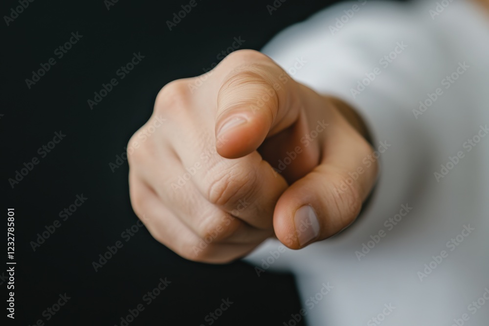 close up of a hand pointing a finger