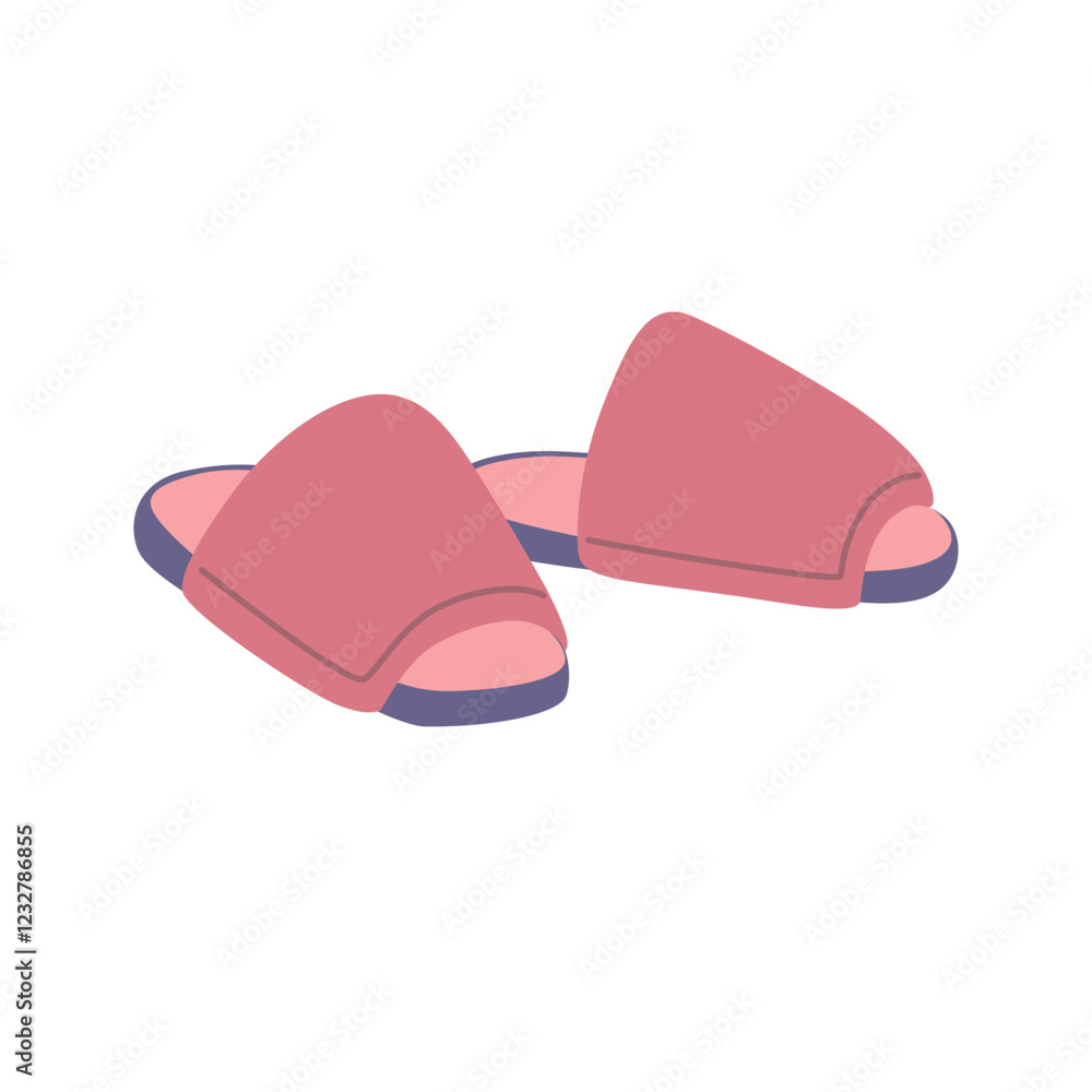 Fototapeta premium Cozy Pink Home Slippers Isolated on White