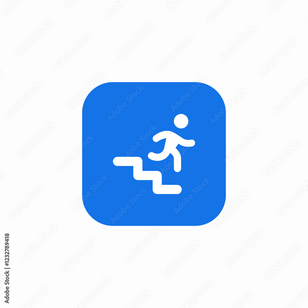 climb stairs downwards icon sign vector climb stairs downwards icon sign vector