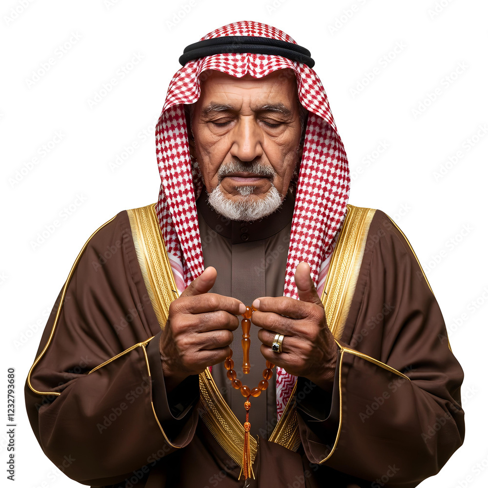 Obraz premium Wisdom Embodied Saudi Elder in Quiet Reflection