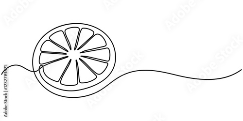 Fresh Orange Continuous Line Editable Stroke Line, Orange Vector Line Icon - Simple Thin Line Icon, Premium Quality Design Element, orange fruit continuous one line drawing, One continuous line.