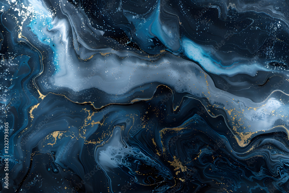 Fototapeta premium Luxury Black Marble with Blue veins, abstract stone texure for background or as a backdrop, Midnight Blue marble stone