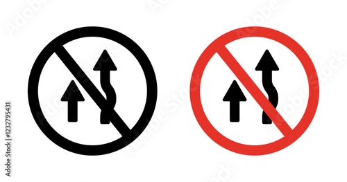 Do not overtake traffic sign set. vector illustration