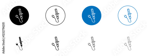 Hair curler icons set. vector illustration