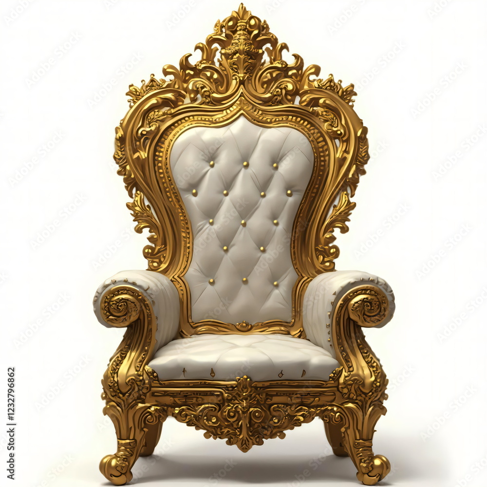 white golden throne on a white background white golden throne on a white background