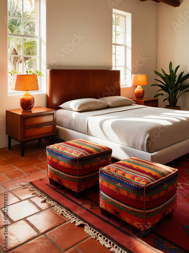 interior of bedroom Mexican style