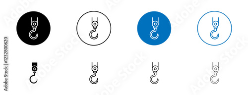 Winch hook icons set. vector illustration