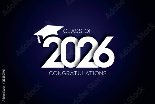 Class of 2026 Text for graduation design, high school or college graduate