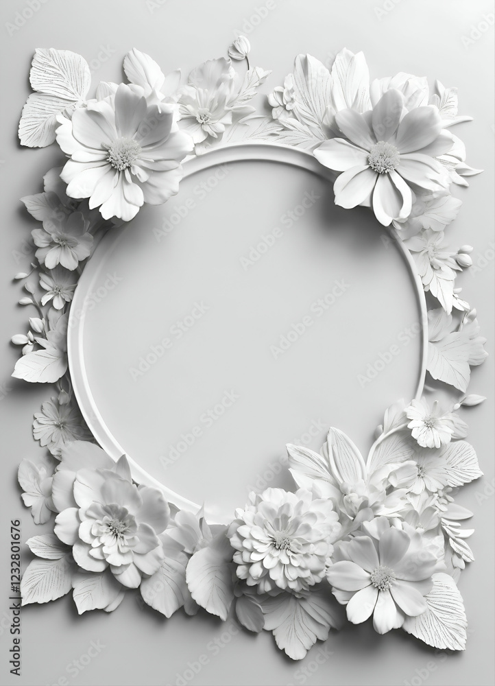 Fototapeta premium frame with white flowers
