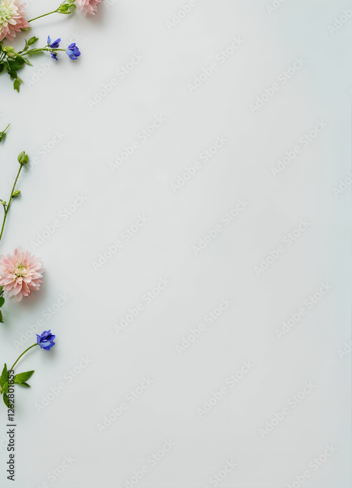 Obraz premium flowers on blue background