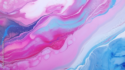 pastel pink blue purple acrylic paint swirls abstract fluid art marbling wide banner