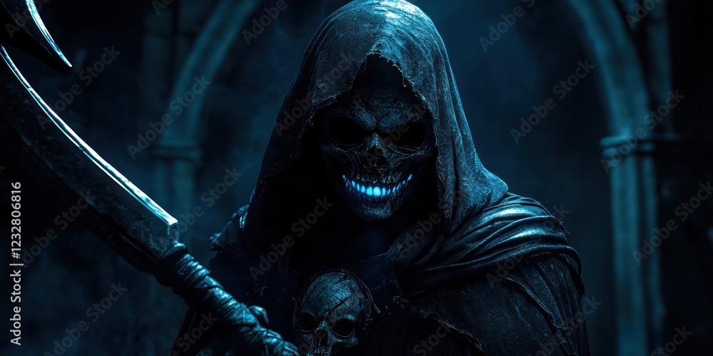 Dark Fantasy Grim Reaper: Night Terror Illustration Dark Fantasy Grim Reaper: Night Terror Illustration