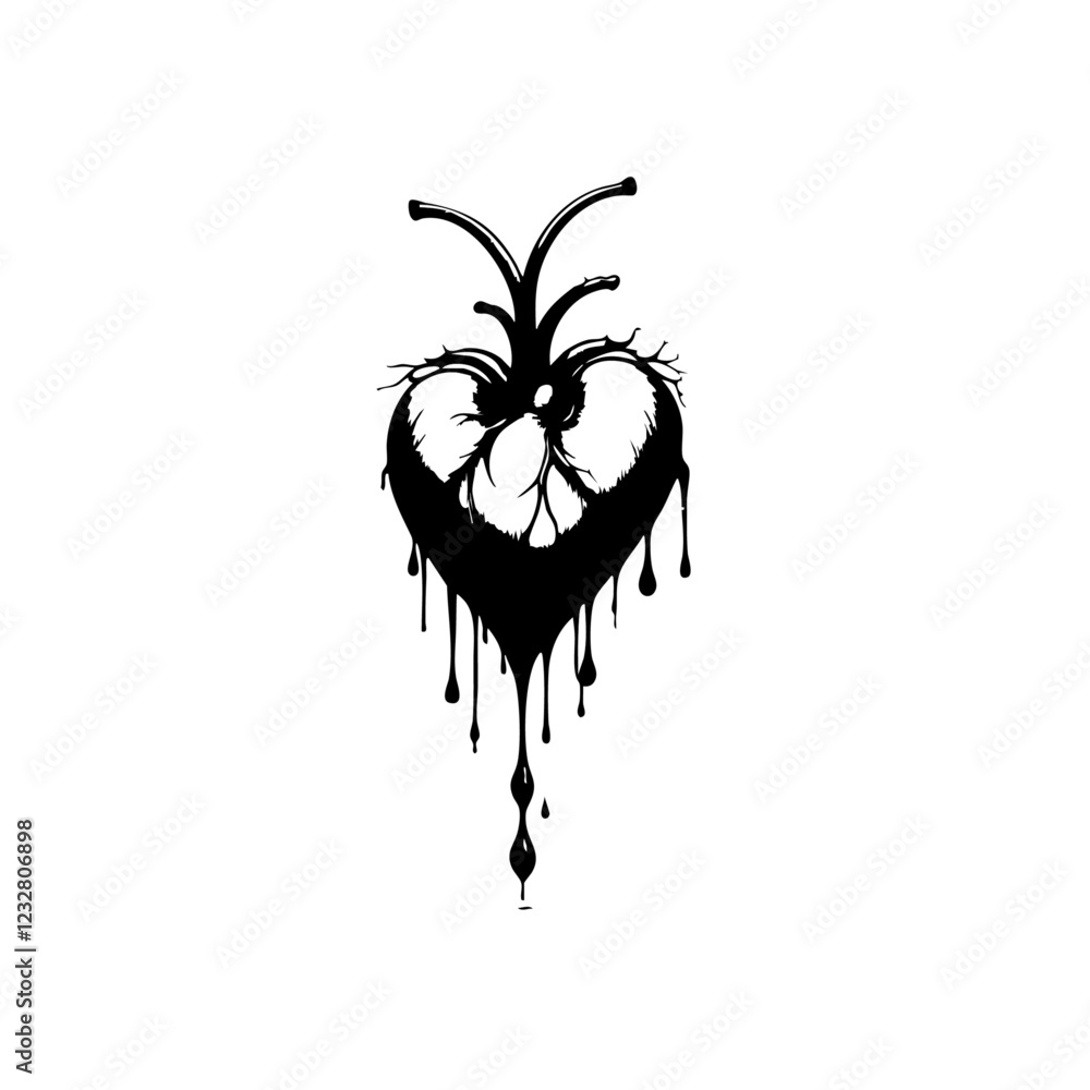 Obraz premium Bleeding Heart Plant Vector Logo Design