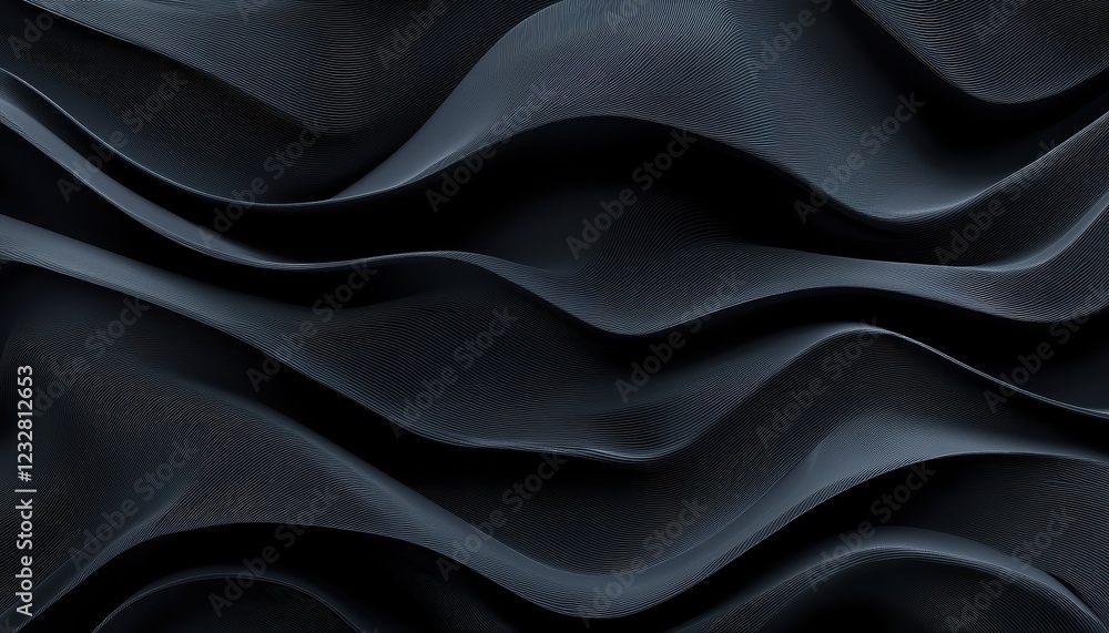 A close-up view of textured black waves, showcasing intricate patterns and a smooth, flowing design that evokes a sense of depth and elegance. A close-up view of textured black waves, showcasing intricate patterns and a smooth, flowing design that evokes a sense of depth and elegance.
