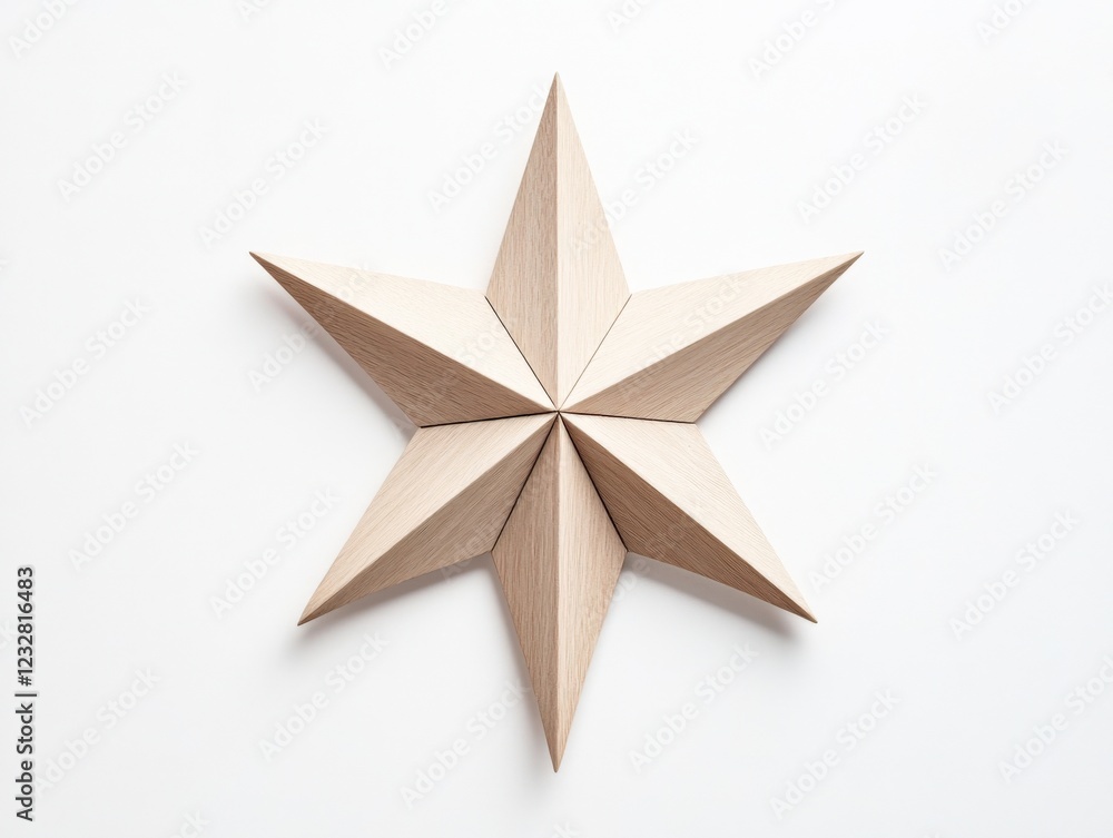 wooden star on white background wooden star on white background