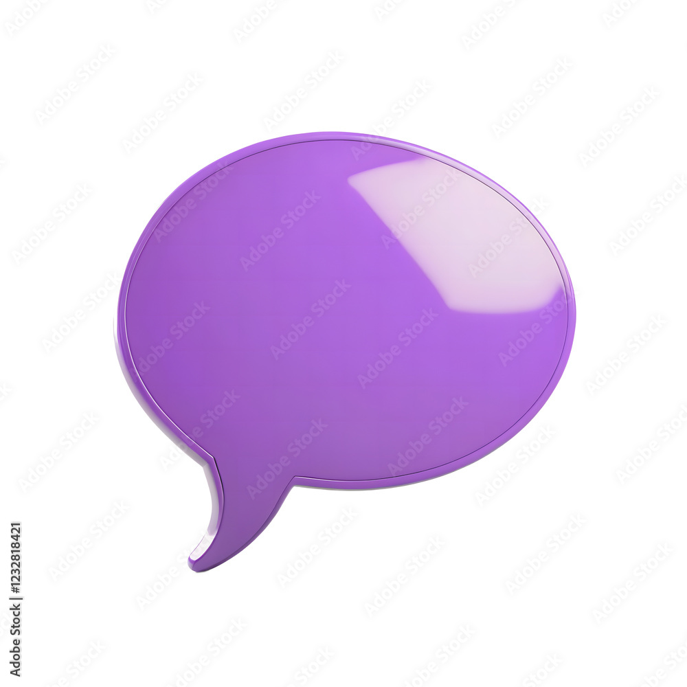 3D Rendered Purple Speech Bubble Icon 3D Rendered Purple Speech Bubble Icon