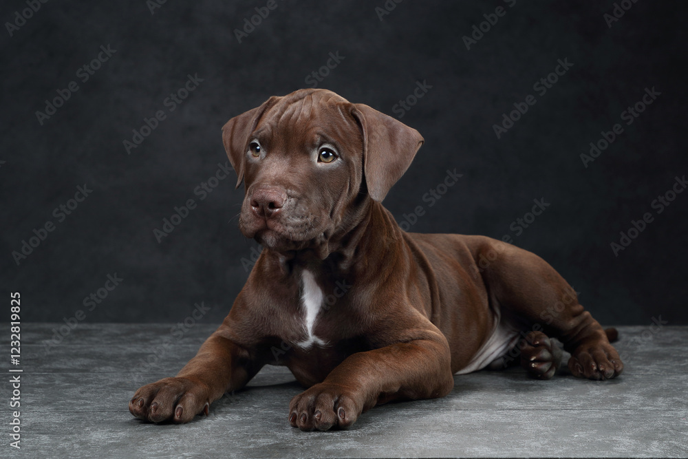 Fototapeta premium Beautiful American Pit Bull Terrier Puppy