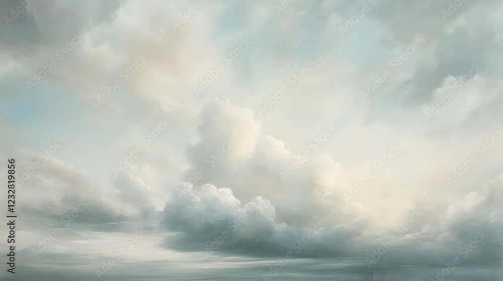 Fototapeta premium Serene Landscape: A Dreamlike Cloudscape