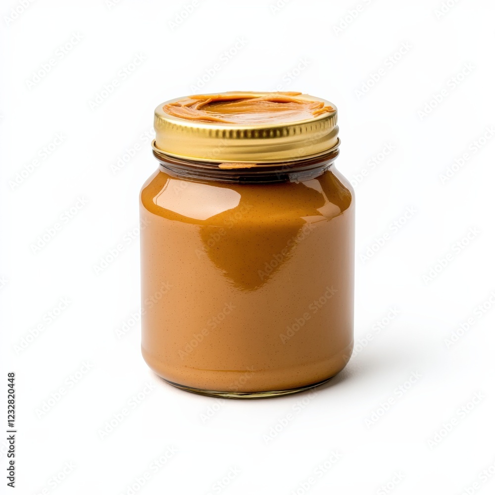 jar of smooth peanut butter isolated on white background jar of smooth peanut butter isolated on white background
