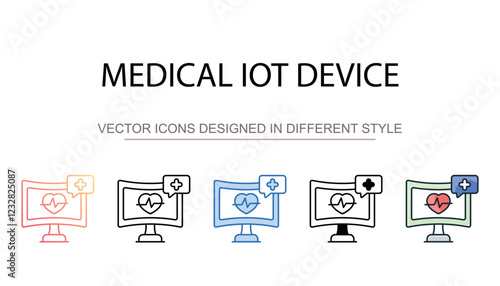 Medical Iot Device icon design with white background stock illustration