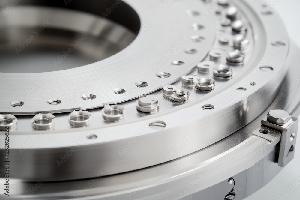 Precision Engineered Mechanical Component with Metallic Finish