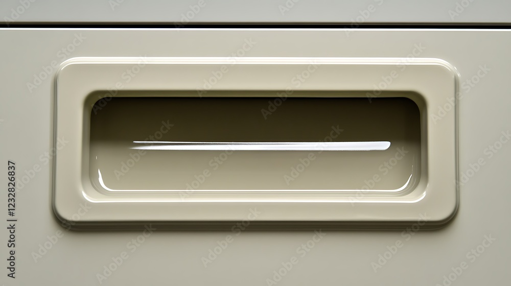 Beige Cabinet Door Recessed Handle Detail Beige Cabinet Door Recessed Handle Detail