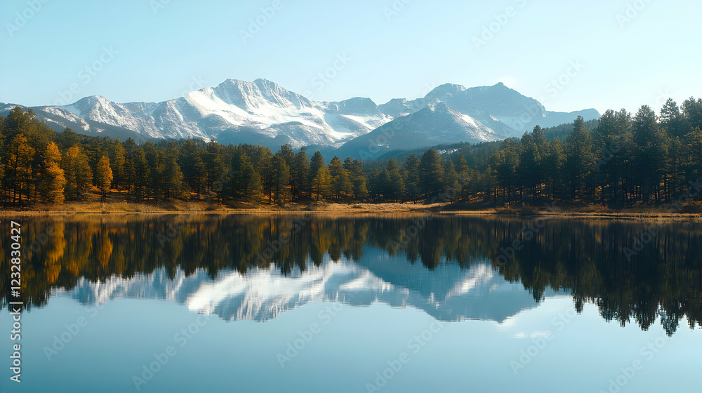 Mountain Lake Reflection: Serenity in Autumn Colors Mountain Lake Reflection: Serenity in Autumn Colors